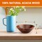 Acacia Wooden Serving Bowls, 7 Inch Set of 4 for Salad, Soup, Noodle and More